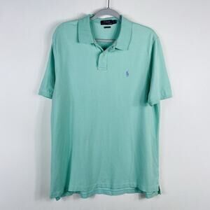 Polo Ralph Lauren Size Large Classic Fit Short Sleeve Polo Shirt Green Cotton